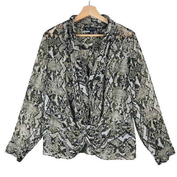 INC International Concepts Brown Snakeskin Twist Front Top Size X-Large - Picture 1 of 6